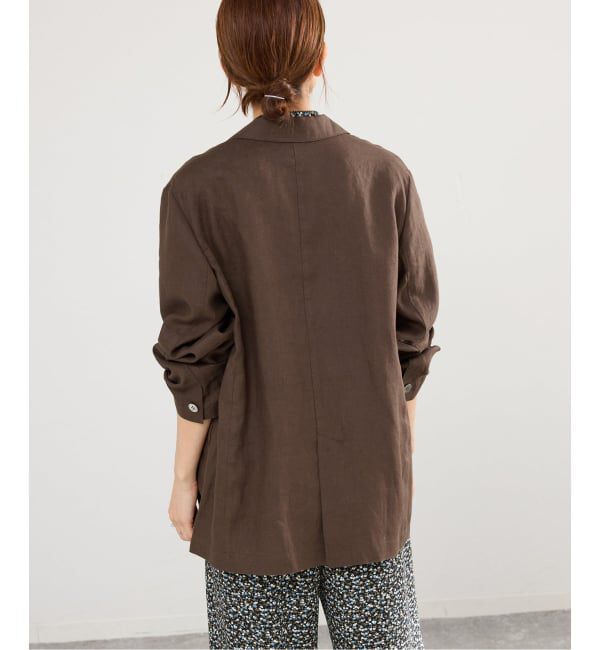 IENA「《追加》ウォッシャブル ソフトリネン リラックスジャケット」|テーラードジャケット|