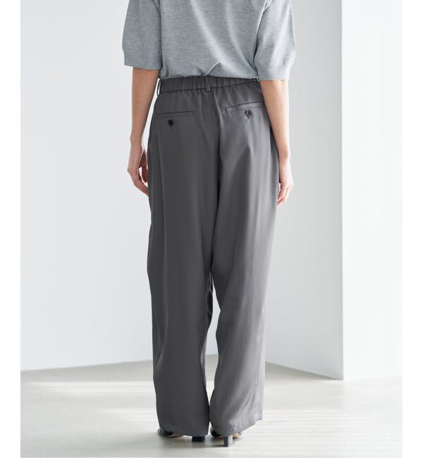 IENA「《洗濯機洗い可》UVカット/接触冷感 ツイルコクーンスラックス」|スラックス|