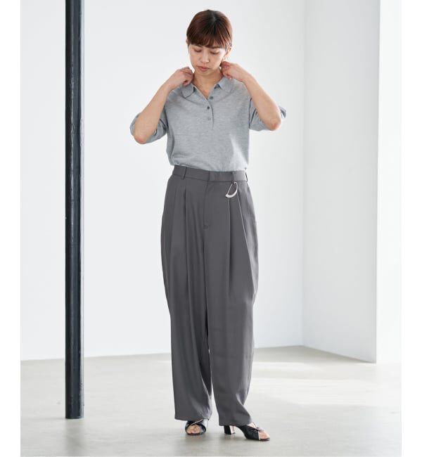 IENA「《洗濯機洗い可》UVカット/接触冷感 ツイルコクーンスラックス」|スラックス|