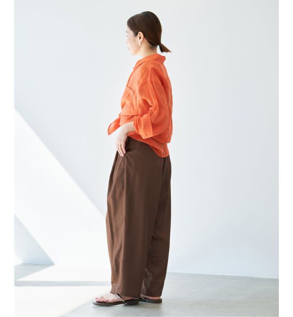 IENA「《洗濯機洗い可》UVカット/接触冷感 ツイルコクーンスラックス」|スラックス|