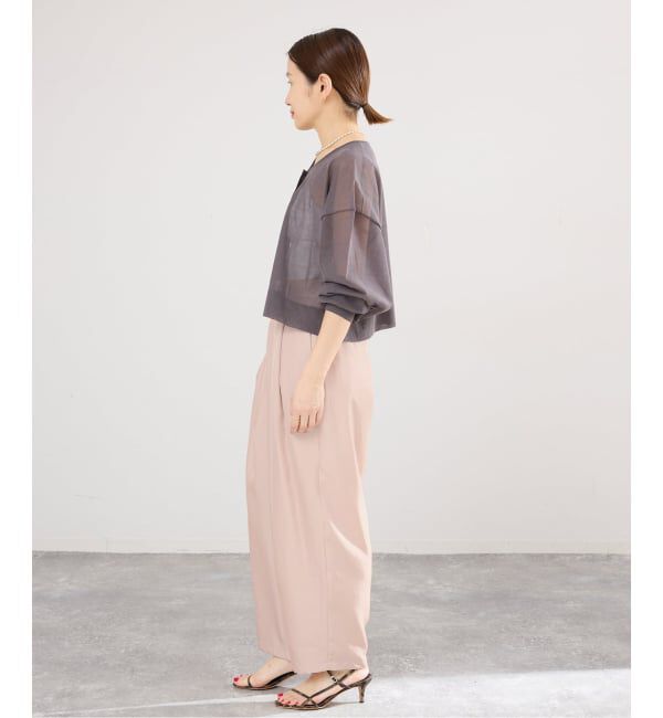 IENA「《洗濯機洗い可》UVカット/接触冷感 ツイルコクーンスラックス」|スラックス|