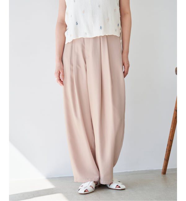 IENA「《洗濯機洗い可》UVカット/接触冷感 ツイルコクーンスラックス」|スラックス|