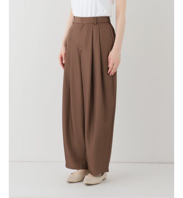 IENA「《洗濯機洗い可》UVカット/接触冷感 ツイルコクーンスラックス」|スラックス|