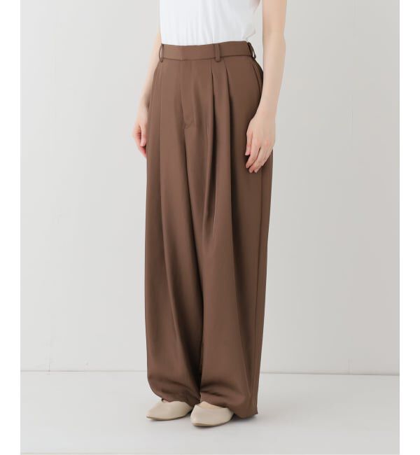 IENA「《洗濯機洗い可》UVカット/接触冷感 ツイルコクーンスラックス」|スラックス|