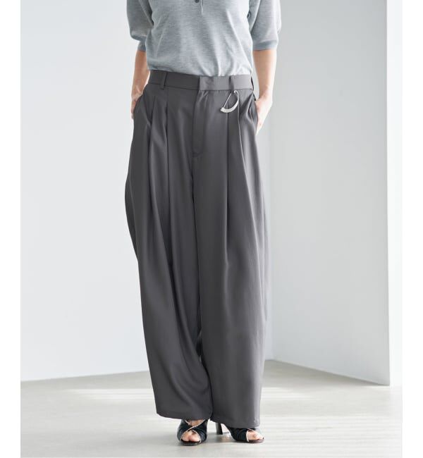 IENA「《洗濯機洗い可》UVカット/接触冷感 ツイルコクーンスラックス」|スラックス|