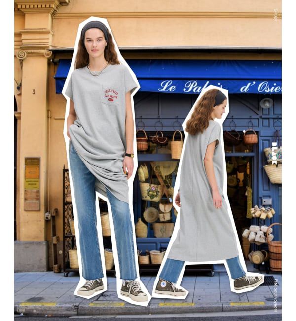 IENA「BLACK ミニ裏毛ロングワンピース」|ワンピース|