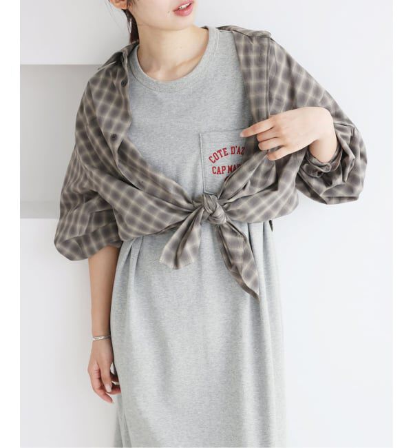 IENA「BLACK ミニ裏毛ロングワンピース」|ワンピース|