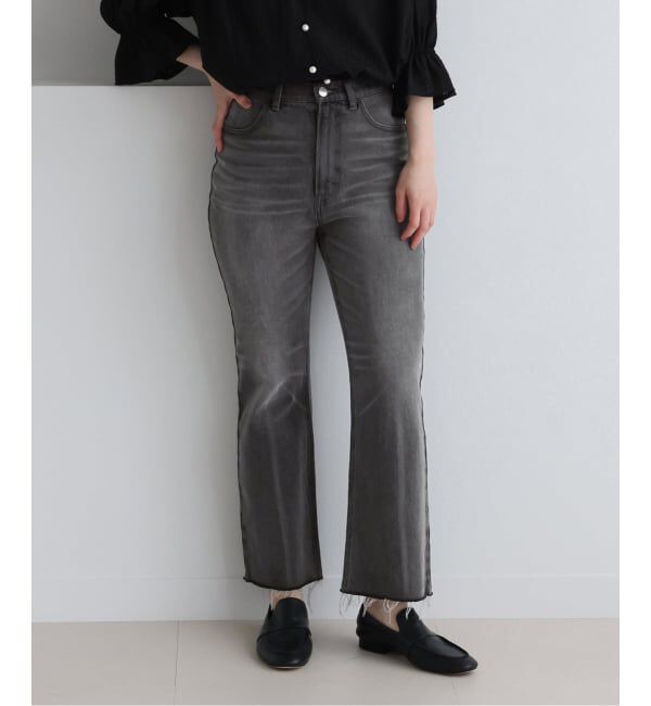 IENA「BLACK クロップドデニムパンツ」|デニム|