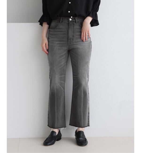 IENA「BLACK クロップドデニムパンツ」|デニム|