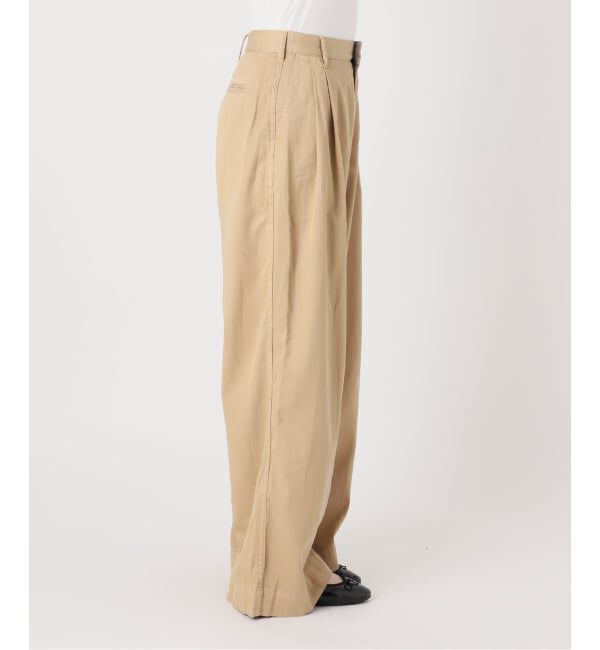 IENA「BLACK ワイドチノパンツ」|チノ|