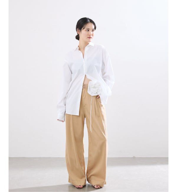 IENA「BLACK ワイドチノパンツ」|チノ|