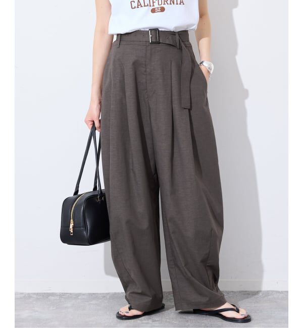 SLOBE IENA「《予約》ベルテッドカーブパンツ」|その他|グレー