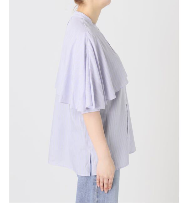 IENA「《一部店舗限定》ストライプケープシャツ」|シャツ・ブラウス|