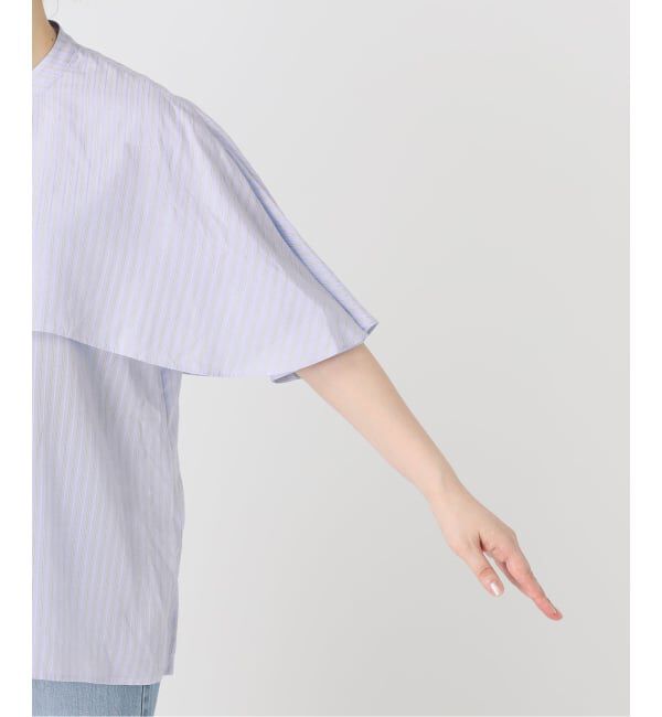 IENA「《一部店舗限定》ストライプケープシャツ」|シャツ・ブラウス|