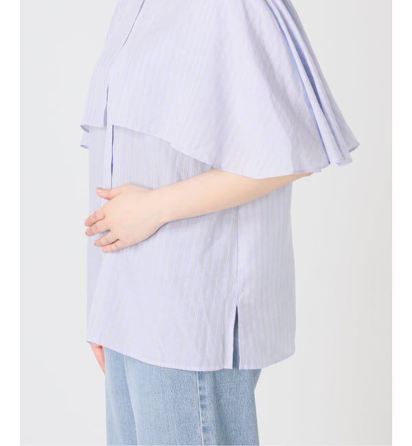 IENA「《一部店舗限定》ストライプケープシャツ」|シャツ・ブラウス|
