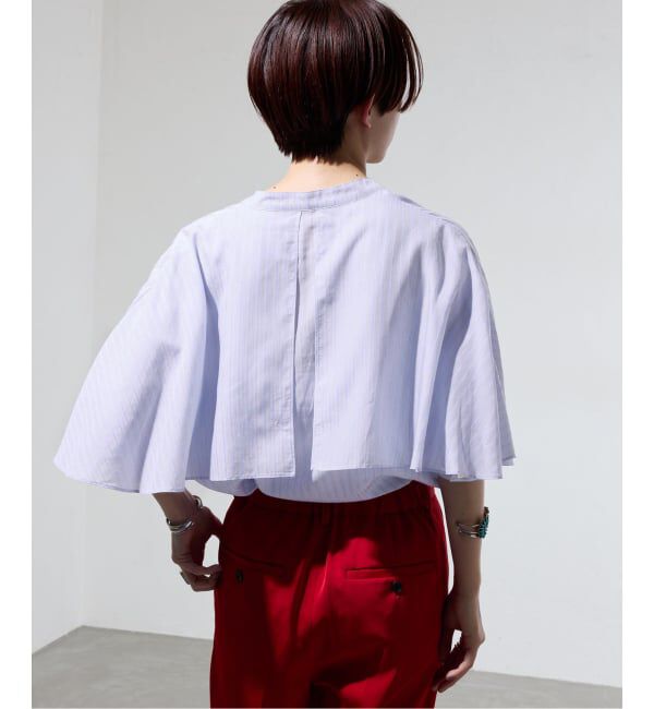 IENA「《一部店舗限定》ストライプケープシャツ」|シャツ・ブラウス|