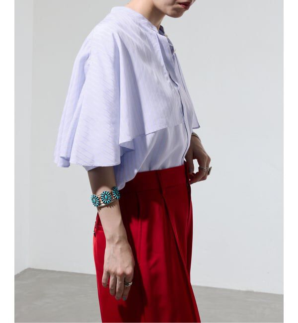 IENA「《一部店舗限定》ストライプケープシャツ」|シャツ・ブラウス|