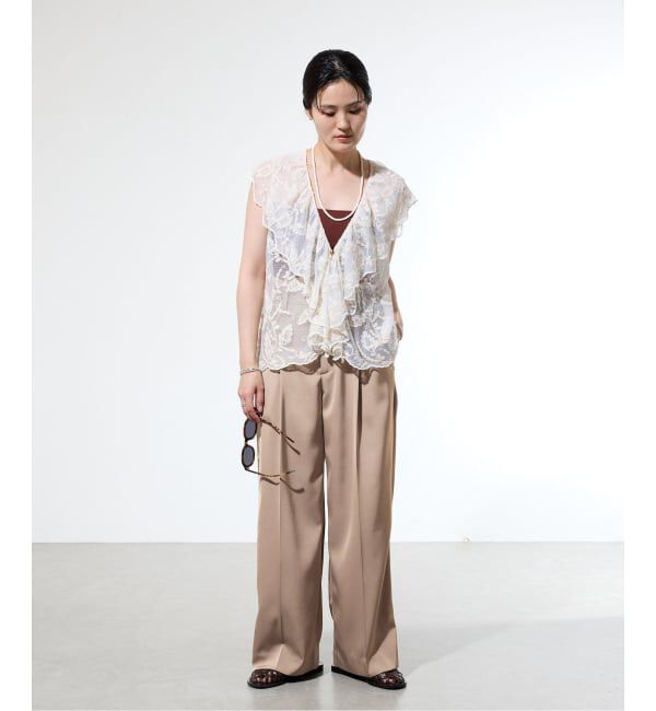 IENA「《一部カラー店舗限定》ライトツイルセミワイドパンツ」|その他|