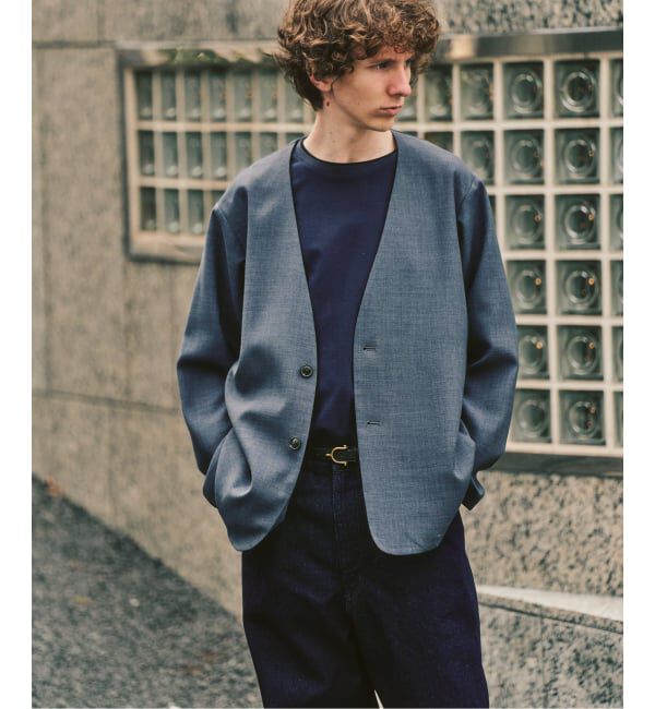 417 EDIFICE「【EVALET / エバレット】メッシュ カーディガンジャケット "セットアップ着用可能"」|ノーカラージャケット|