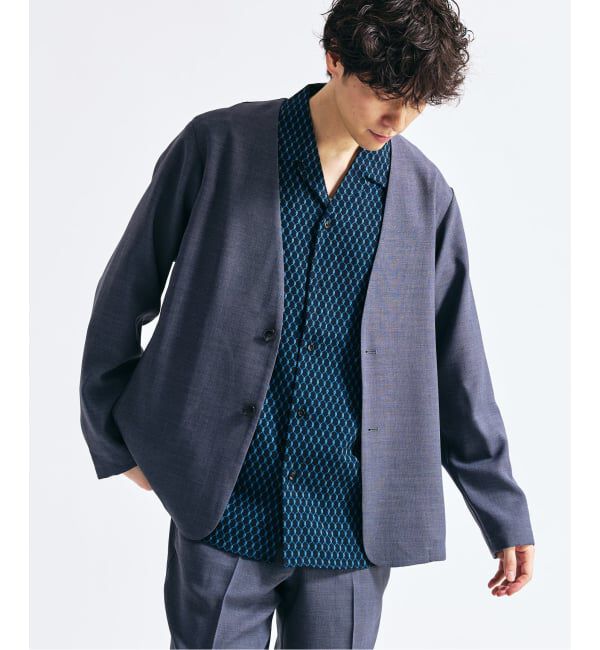 417 EDIFICE「【EVALET / エバレット】メッシュ カーディガンジャケット "セットアップ着用可能"」|ノーカラージャケット|