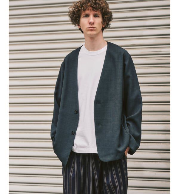 417 EDIFICE「【EVALET / エバレット】メッシュ カーディガンジャケット "セットアップ着用可能"」|ノーカラージャケット|