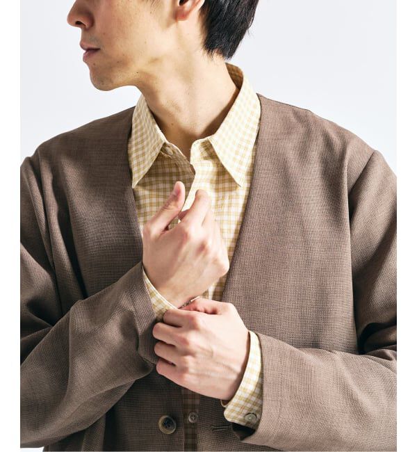 417 EDIFICE「【EVALET / エバレット】メッシュ カーディガンジャケット "セットアップ着用可能"」|ノーカラージャケット|