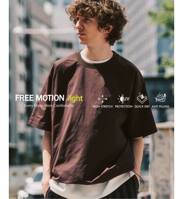 417 EDIFICE「【FREE MOTION LIGHT】ラグランTシャツ」|Tシャツ・カットソー|ブラウン