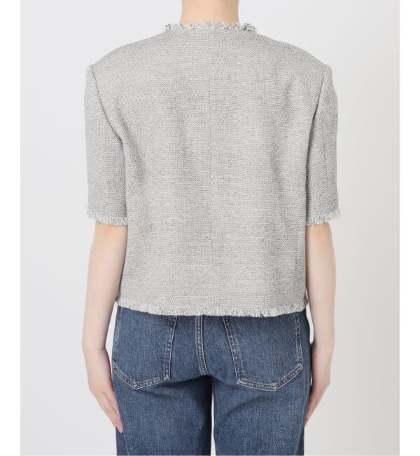 journal standard L'essage「《予約》GIOLICA ツイードメッシュショートスリーブ ジャケット」|ノーカラージャケット|