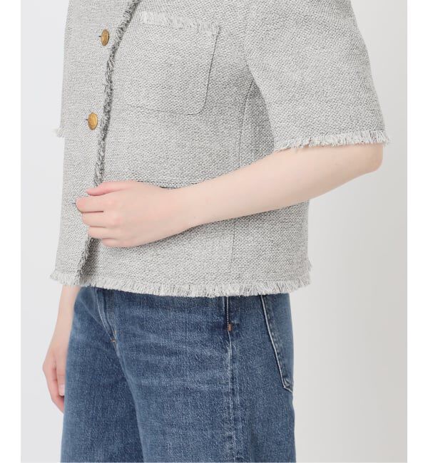 journal standard L'essage「《予約》GIOLICA ツイードメッシュショートスリーブ ジャケット」|ノーカラージャケット|
