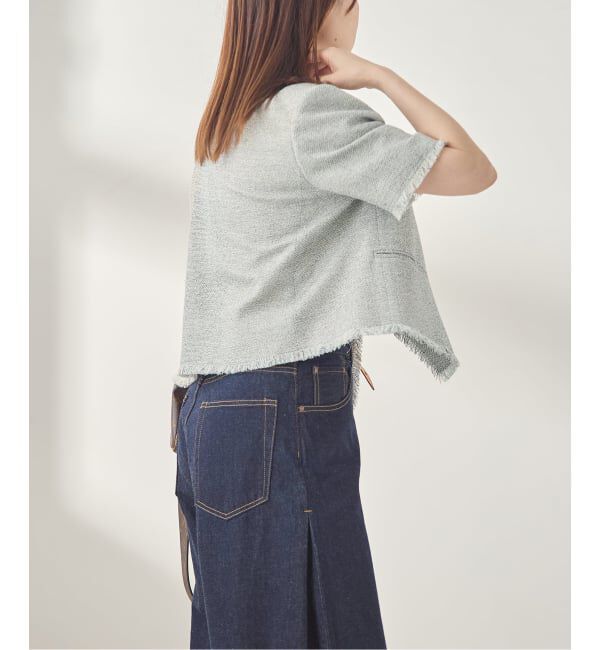 journal standard L'essage「《予約》GIOLICA ツイードメッシュショートスリーブ ジャケット」|ノーカラージャケット|