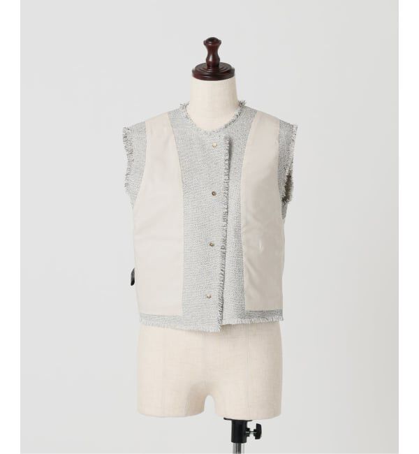 journal standard L'essage「《予約》GIOLICA ツイードメッシュノーカラーベスト」|ベスト・ジレ|