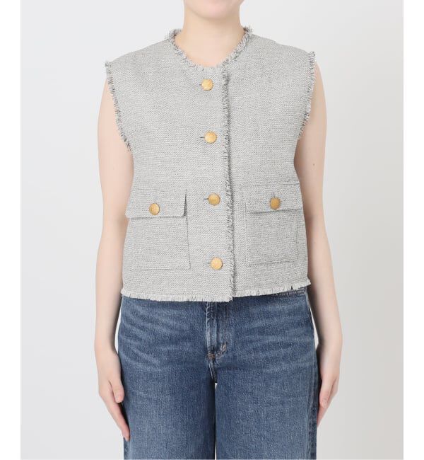 journal standard L'essage「《予約》GIOLICA ツイードメッシュノーカラーベスト」|ベスト・ジレ|