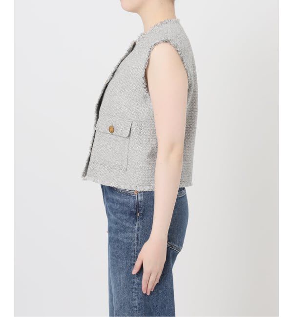 journal standard L'essage「《予約》GIOLICA ツイードメッシュノーカラーベスト」|ベスト・ジレ|