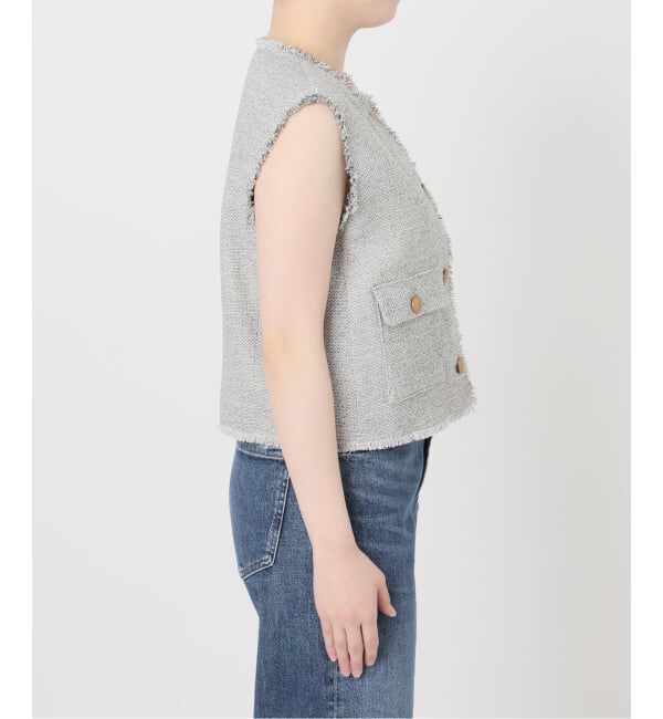 journal standard L'essage「《予約》GIOLICA ツイードメッシュノーカラーベスト」|ベスト・ジレ|