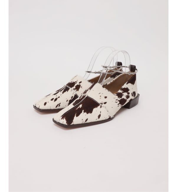 GRISE「GRISEレザースクエアクロスシームアンクルフラット」|その他|