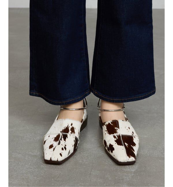 GRISE「GRISEレザースクエアクロスシームアンクルフラット」|その他|