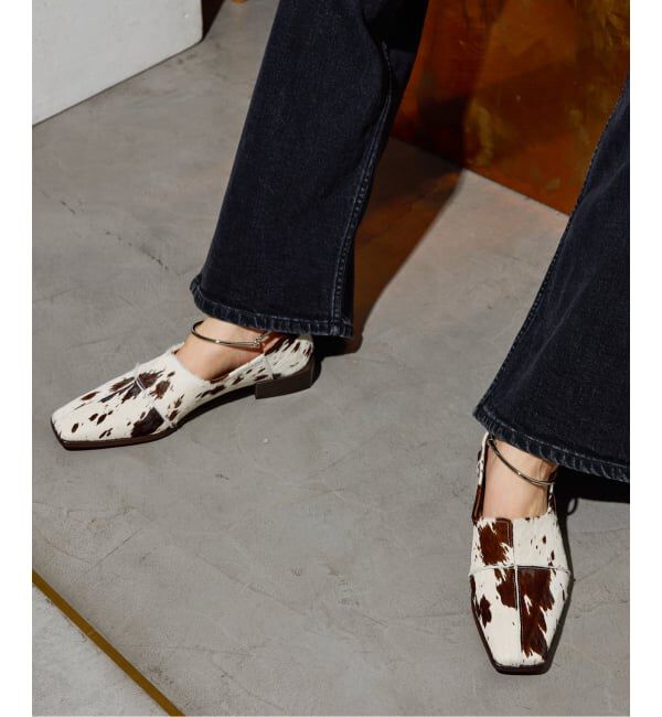 GRISE「GRISEレザースクエアクロスシームアンクルフラット」|その他|