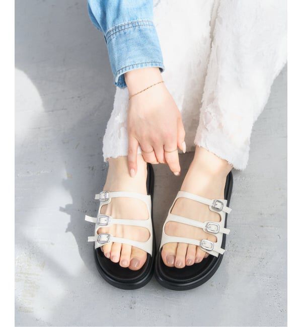  「トリプルベルトスライダーサンダル」|サンダル|