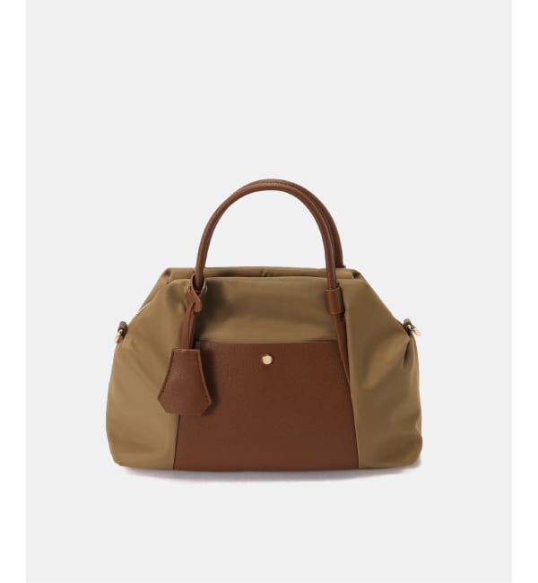  「cachecache  /カシュカシュ ナイロンボストンSHOULDER」|ボストンバッグ|キャメル