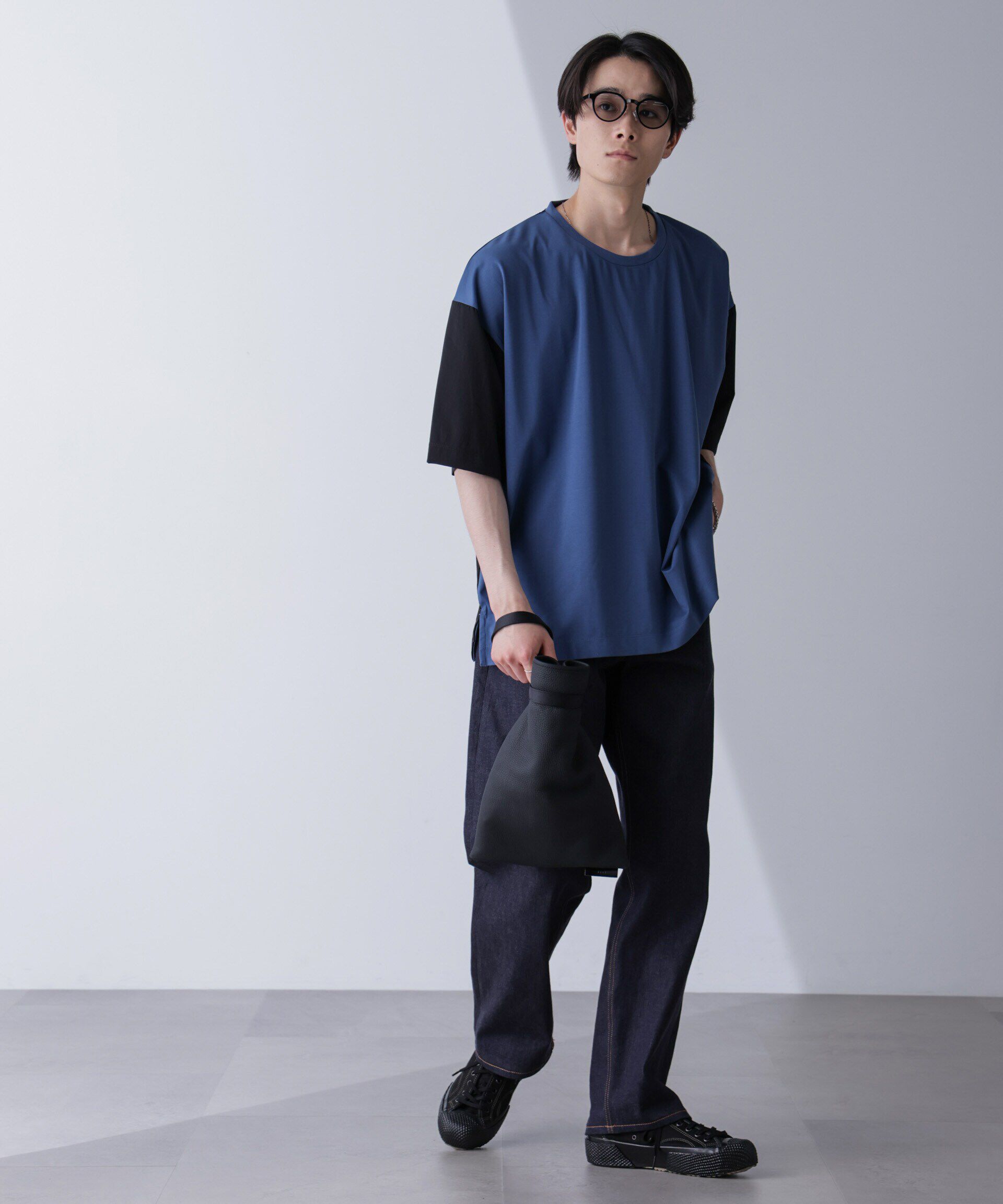 nano･universe「袖切り替えビッグＴシャツ 半袖」|Tシャツ・カットソー|