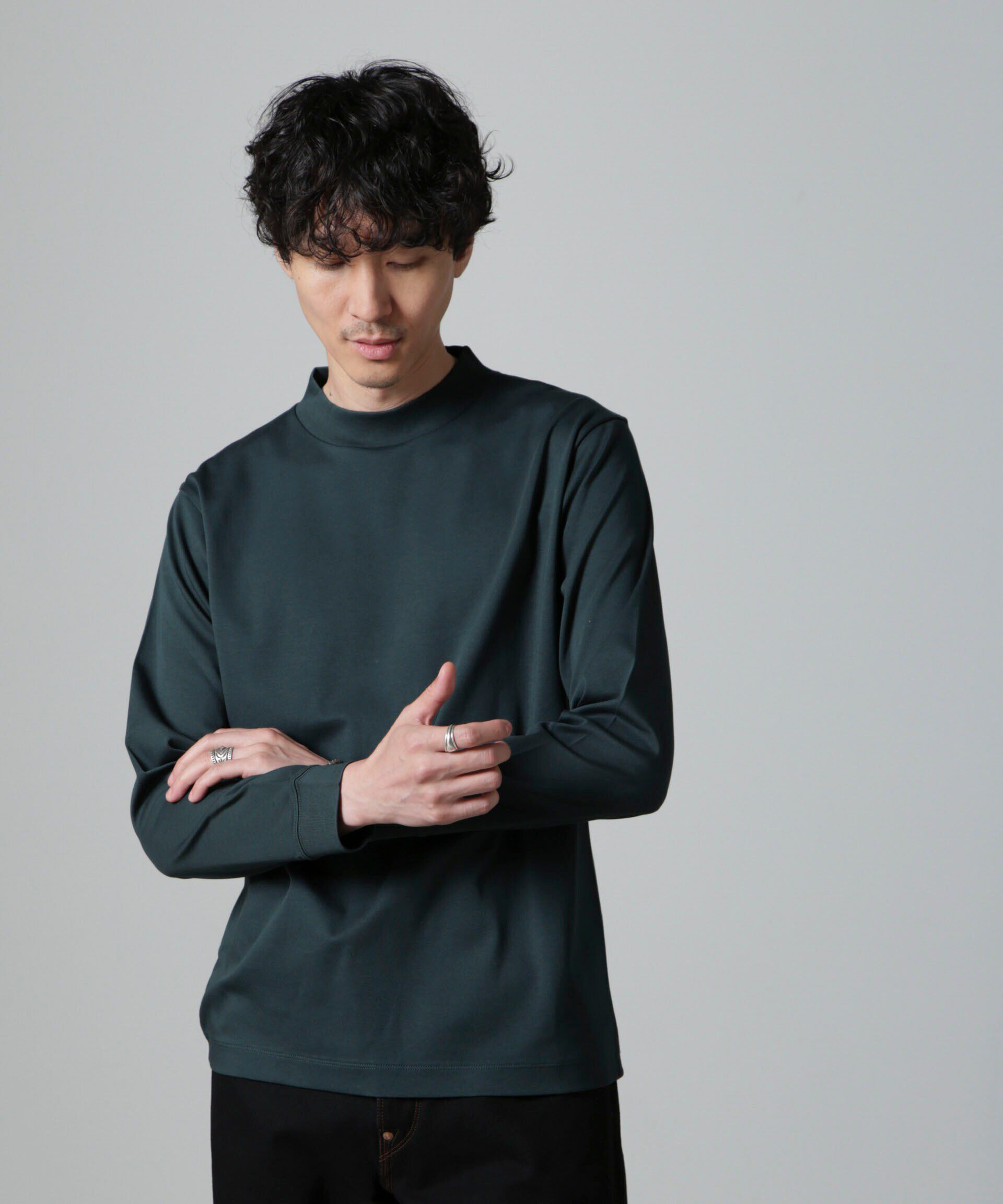 nano･universe「アンチスメルモックネックTシャツ 長袖」|Tシャツ・カットソー|グリーン