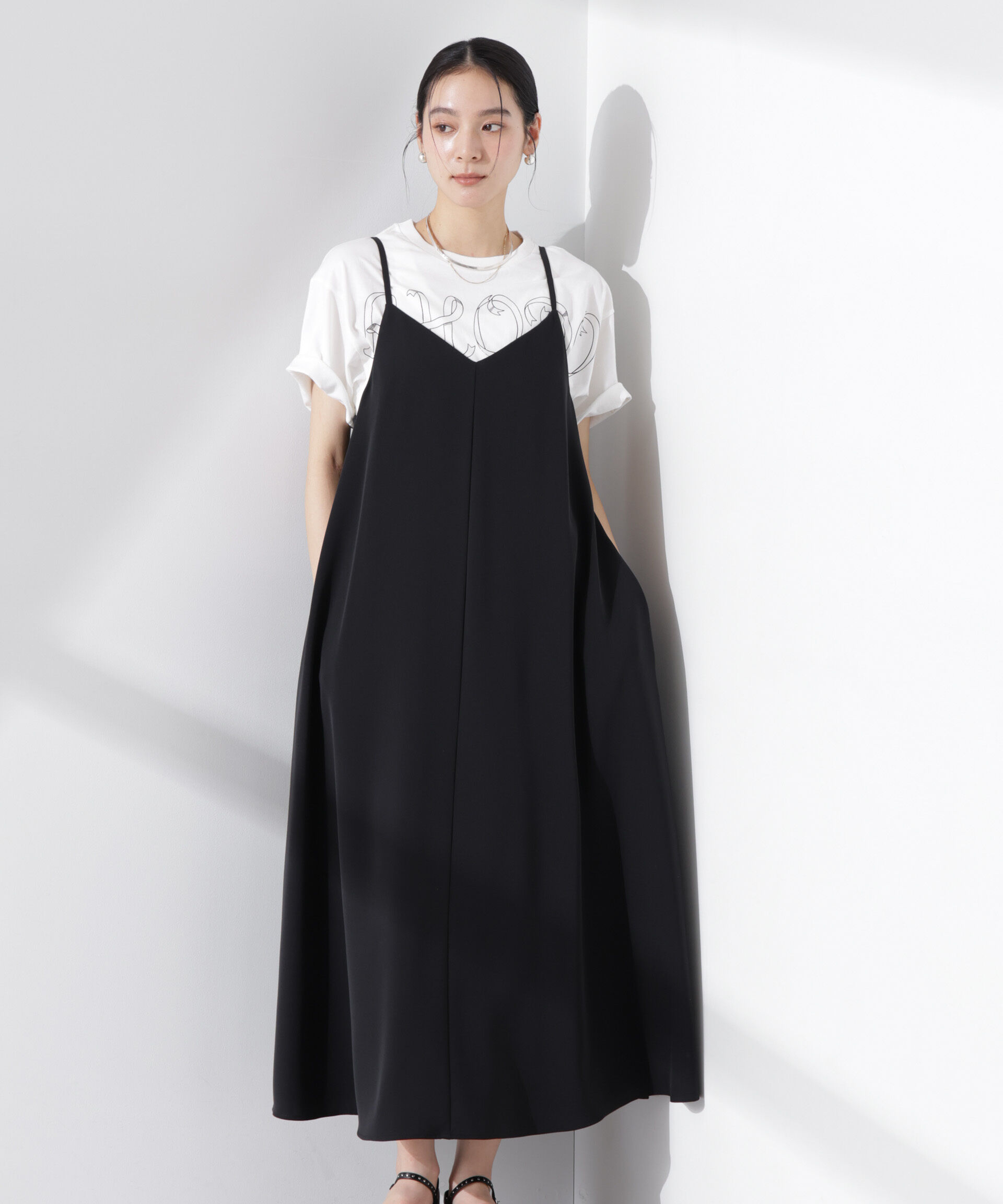 nano･universe「フレアダブルクロスキャミワンピース」|ワンピース|