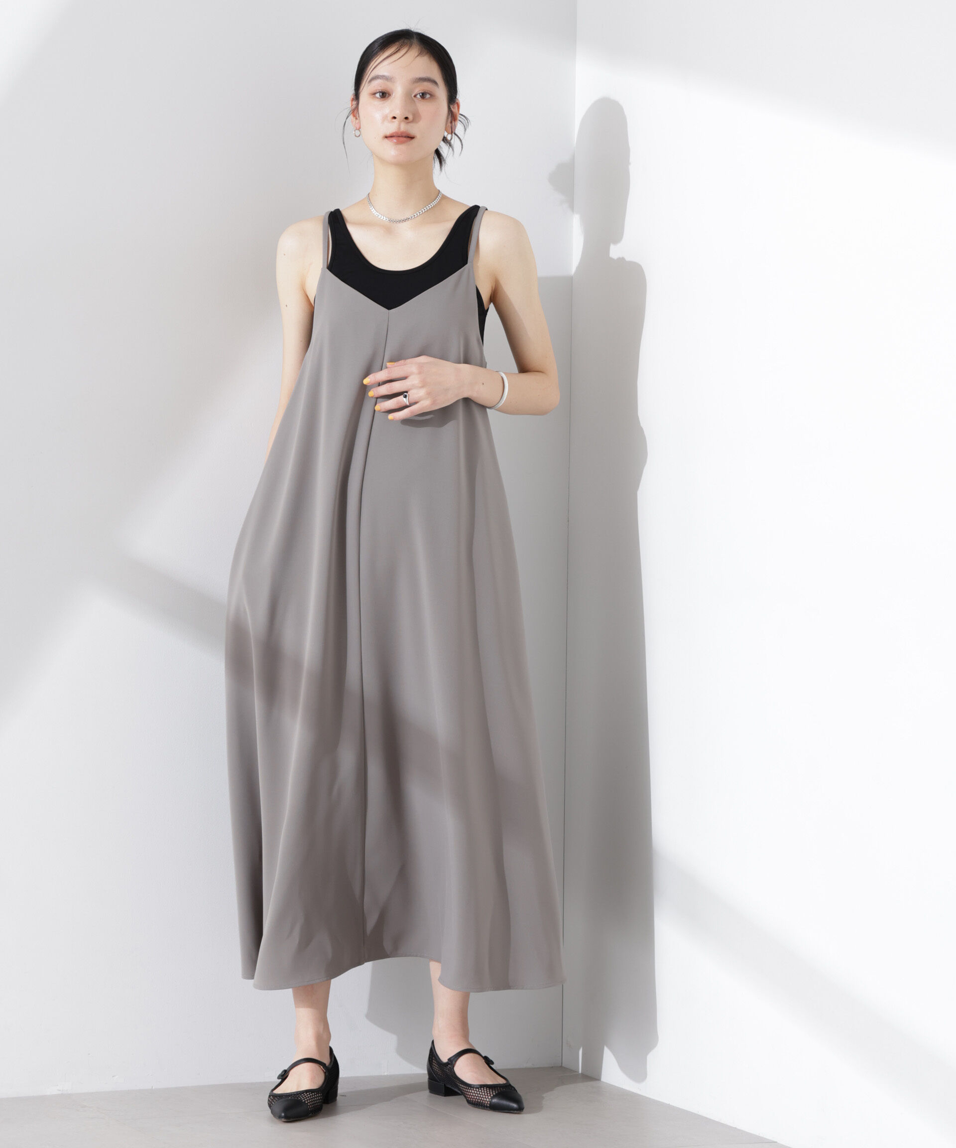 nano･universe「フレアダブルクロスキャミワンピース」|ワンピース|