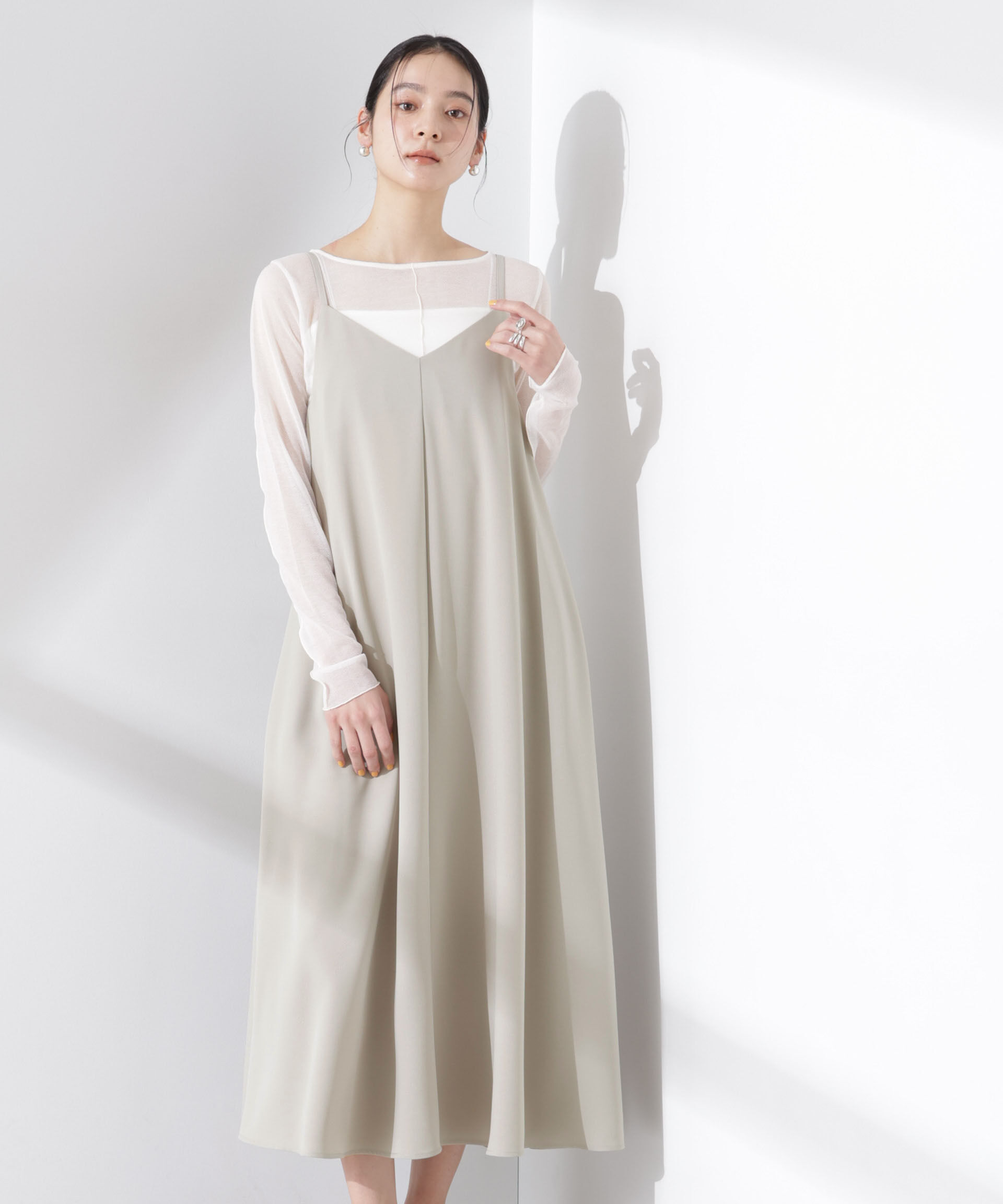 nano･universe「フレアダブルクロスキャミワンピース」|ワンピース|