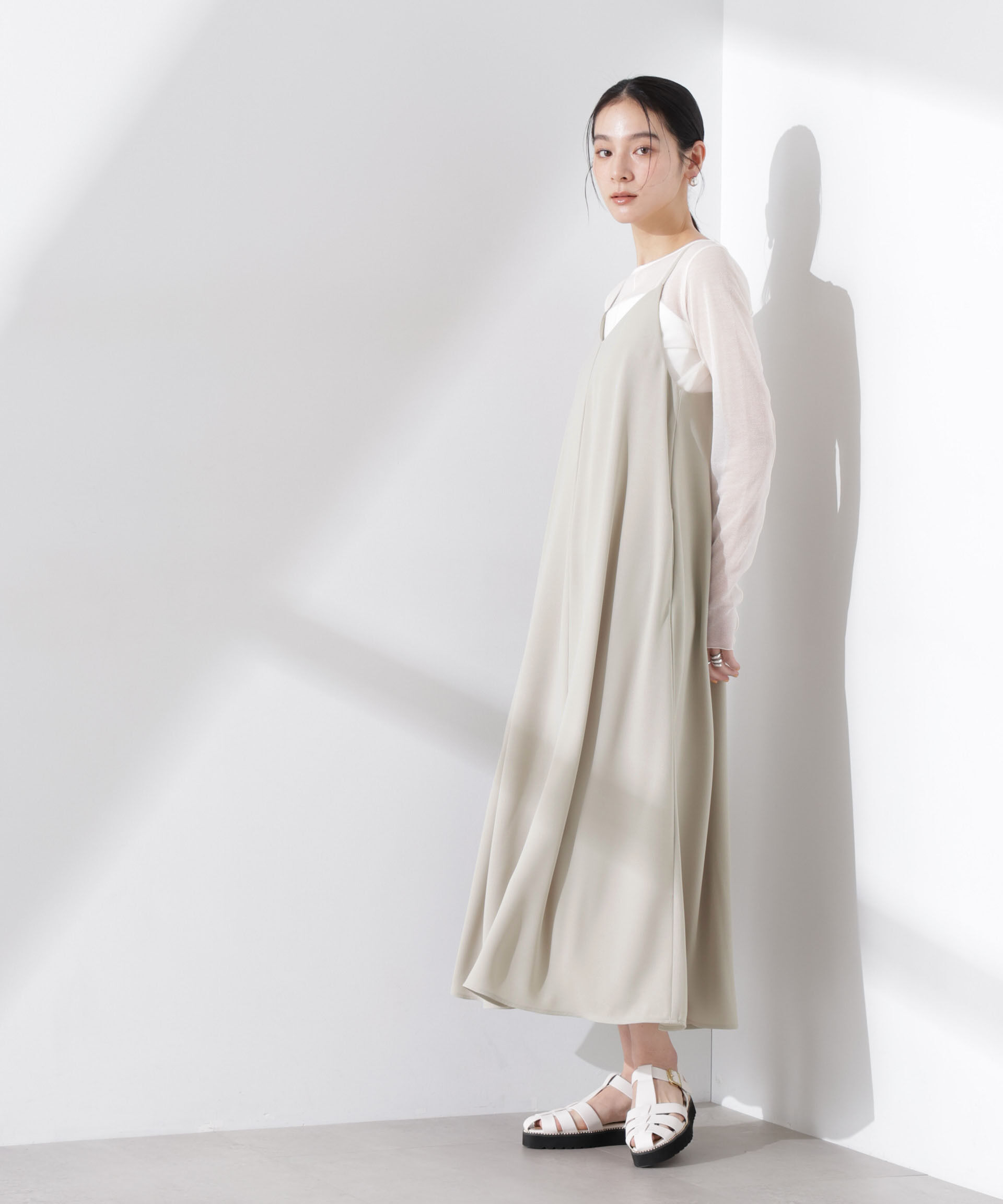 nano･universe「フレアダブルクロスキャミワンピース」|ワンピース|