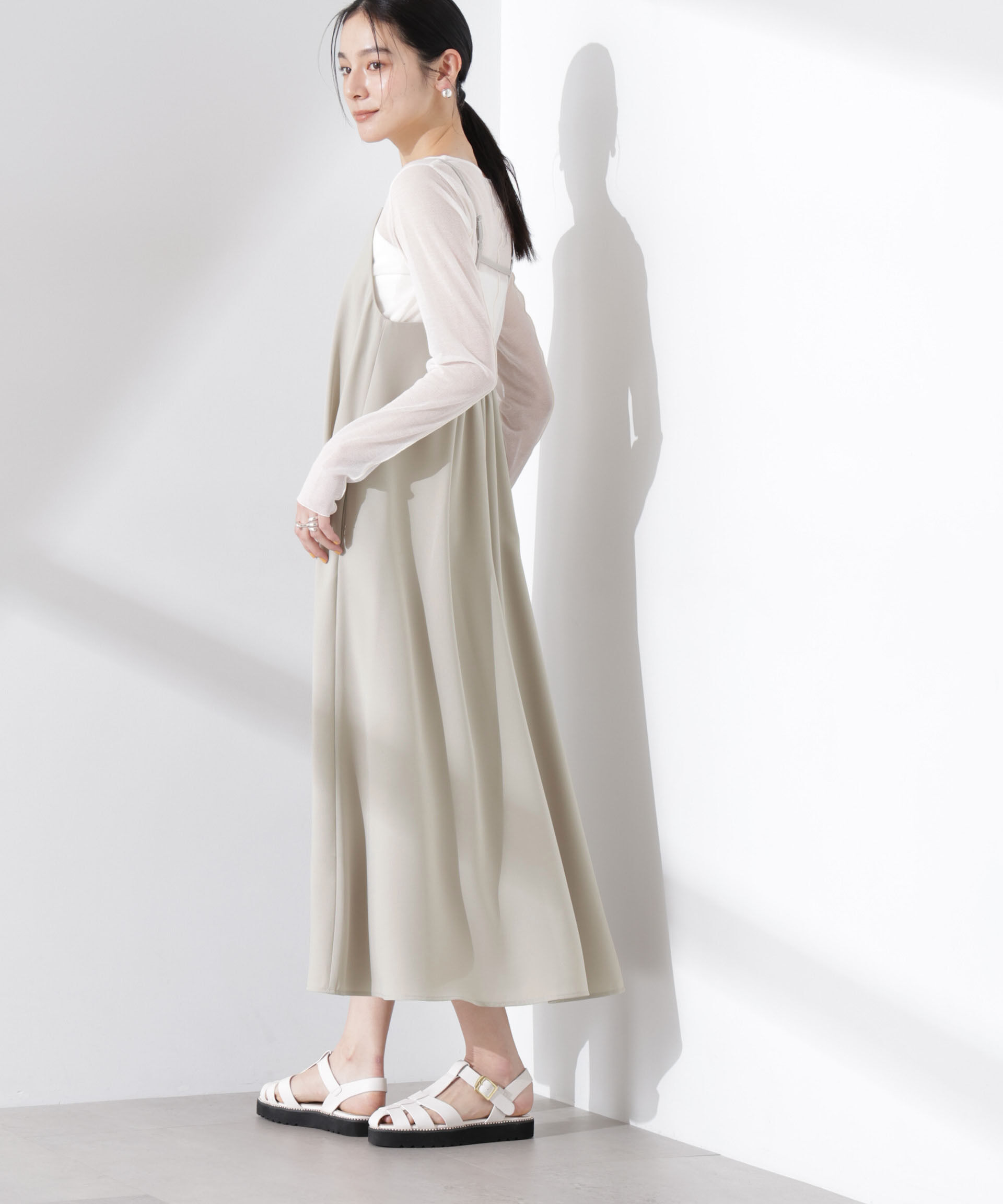 nano･universe「フレアダブルクロスキャミワンピース」|ワンピース|