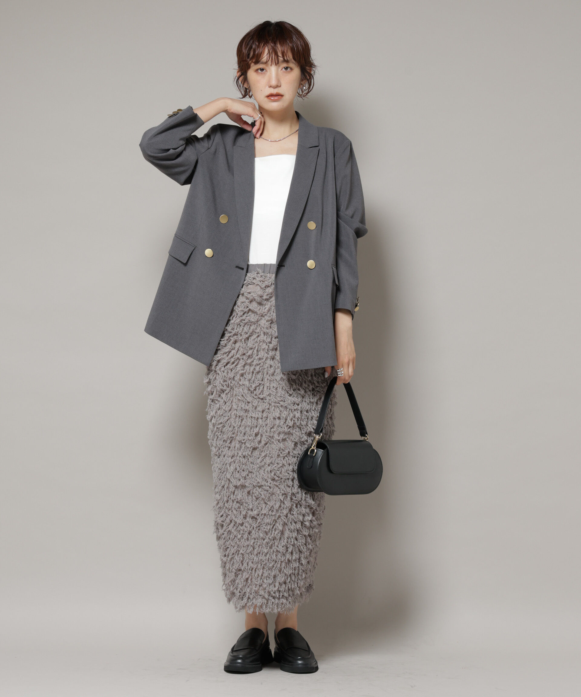 nano･universe「ドライウェザーストレッチダブルジャケット(セットアップ可)」|テーラードジャケット|