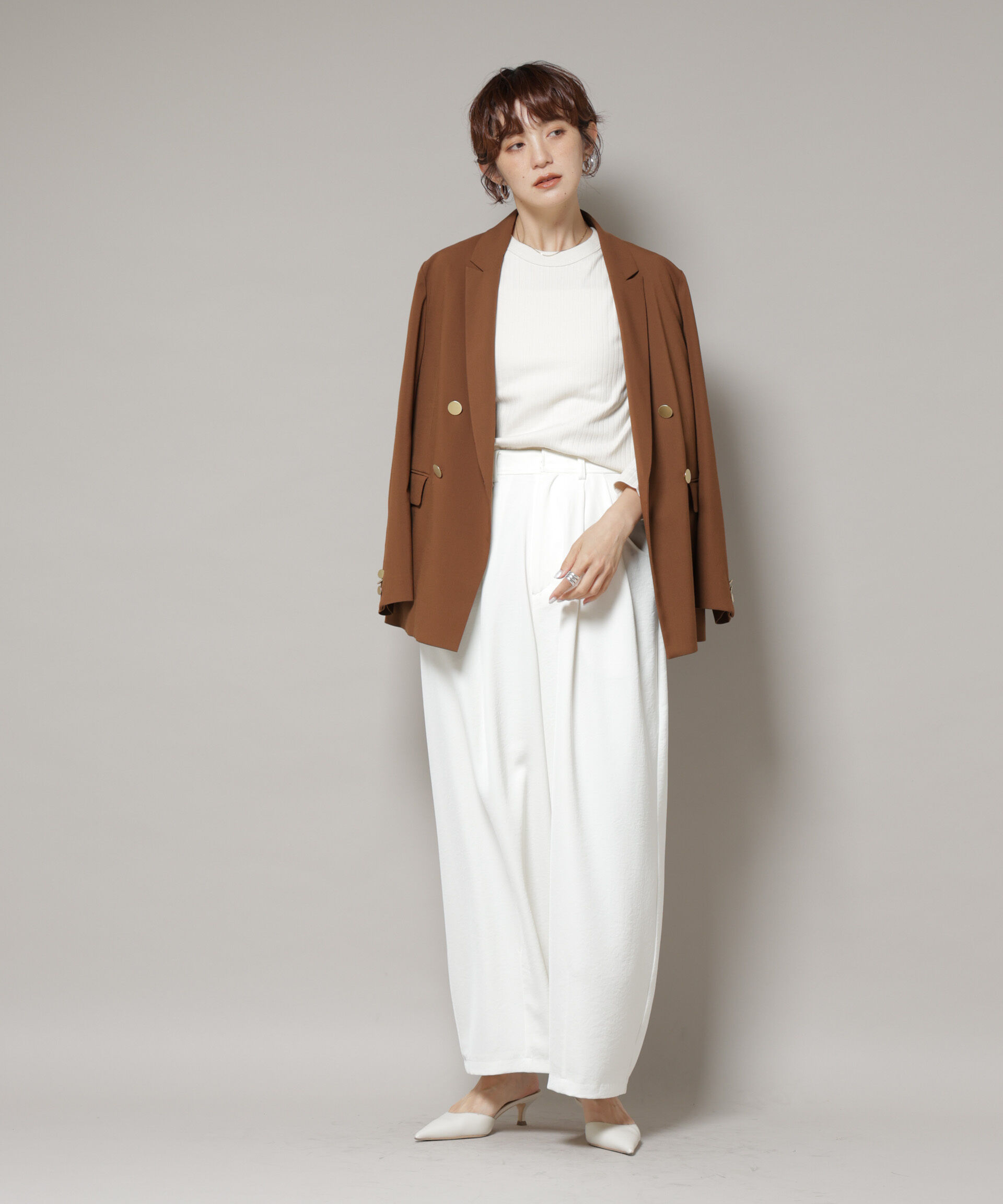 nano･universe「ドライウェザーストレッチダブルジャケット(セットアップ可)」|テーラードジャケット|