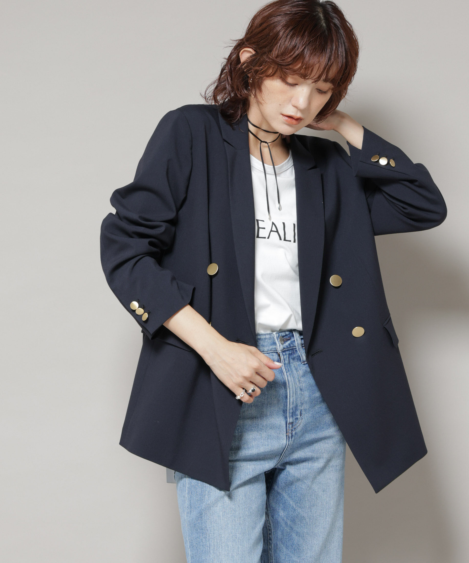 nano･universe「ドライウェザーストレッチダブルジャケット(セットアップ可)」|テーラードジャケット|