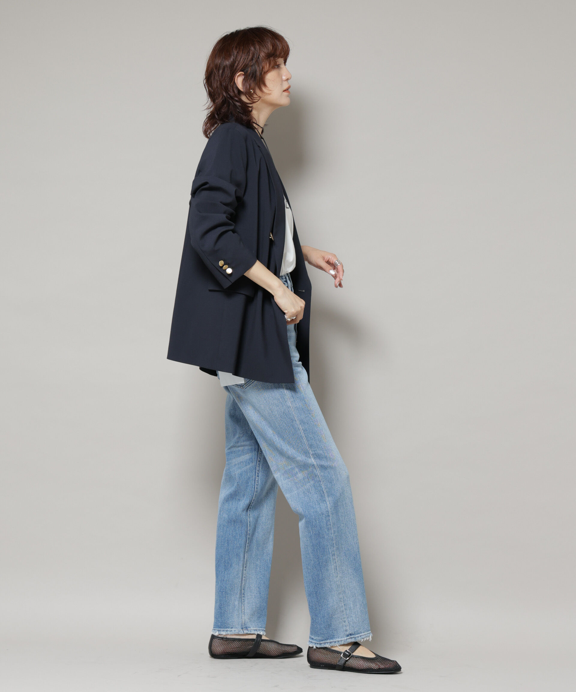 nano･universe「ドライウェザーストレッチダブルジャケット(セットアップ可)」|テーラードジャケット|